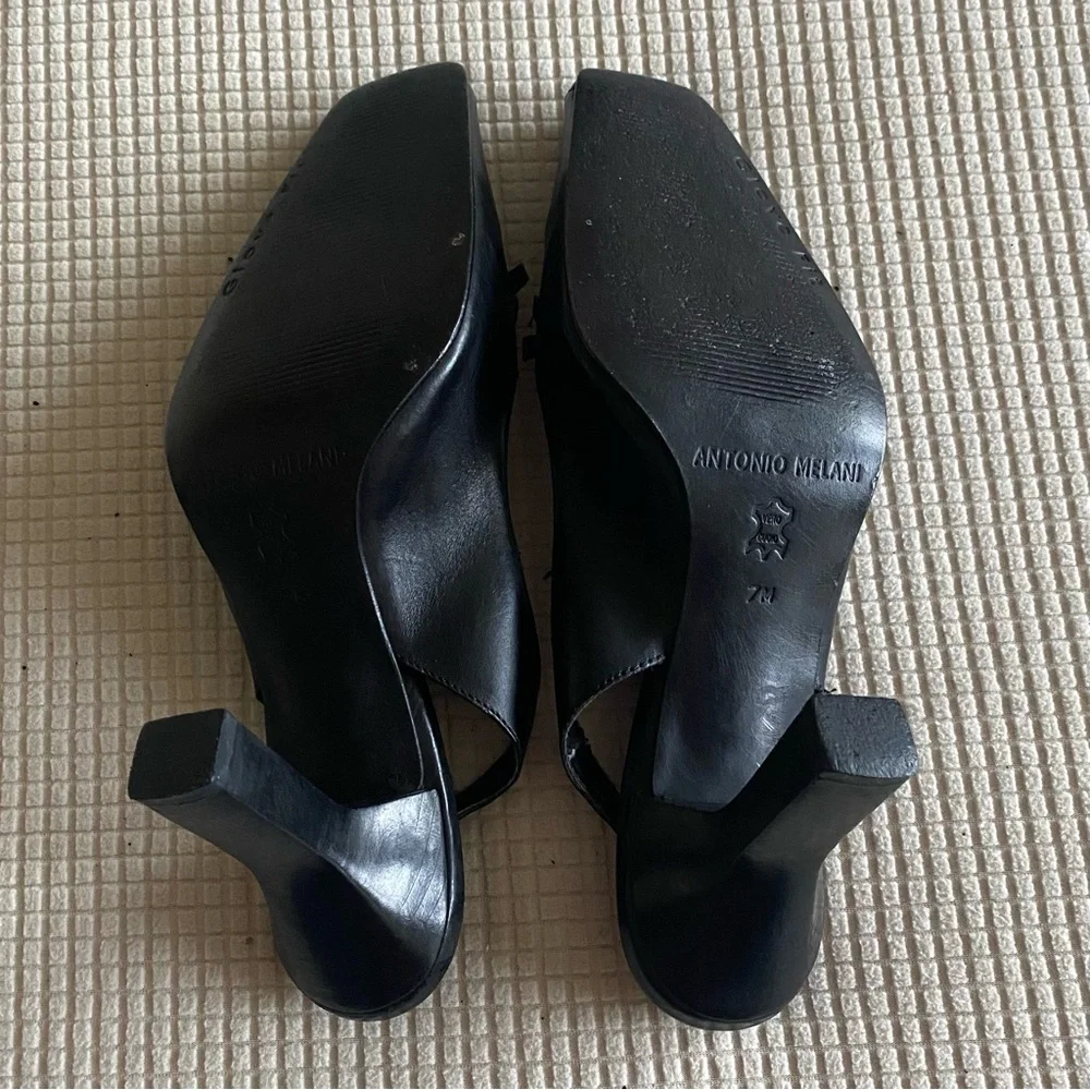 ANTONIO MELANI Black Slingback Heels